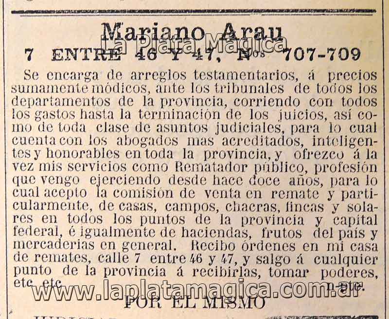 Diario La Mañana 1894 ﻿La Plata.
