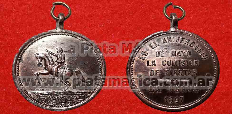 Medalla en el Aniversario de Mayo la Comisión de Fiestas La Plata 1897.