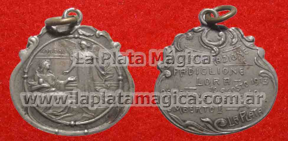 Medalla Inaugurazione Padiglione Lora 10 Agosto 1913 Ospedale Italiano Umberto I La Plata.