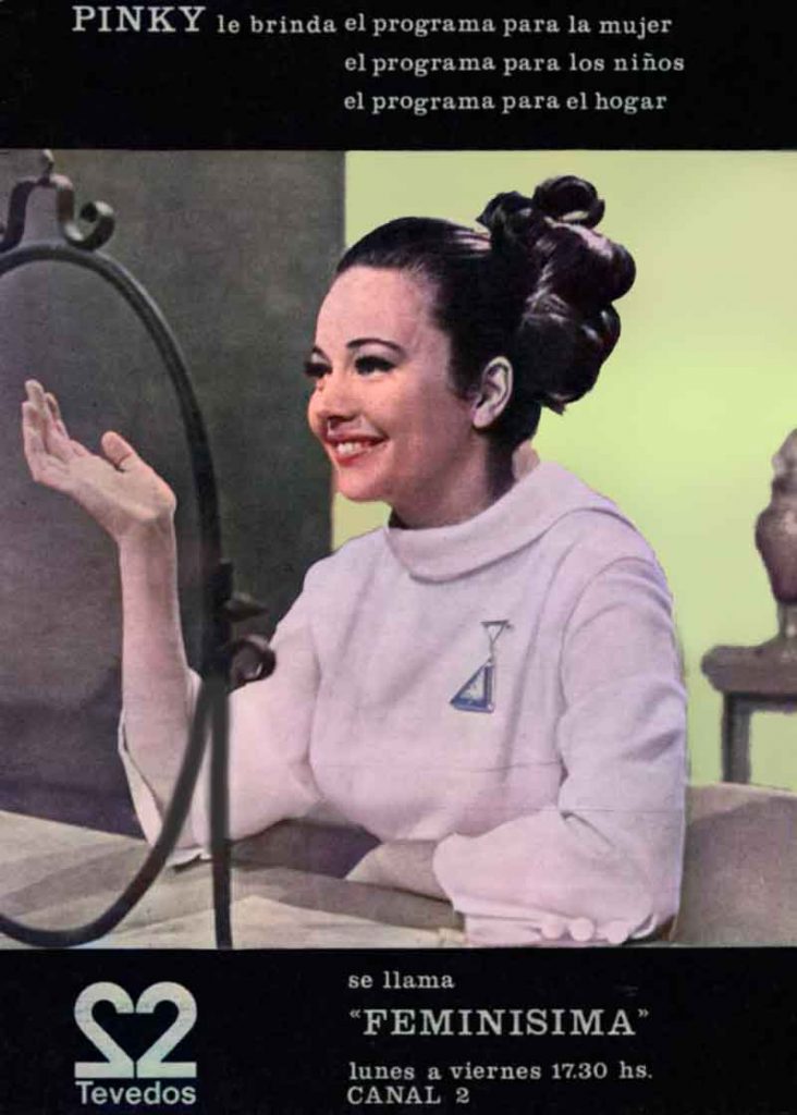 Lidia Satragno "Pinky" en Canal 2 de La Plata en 1966.